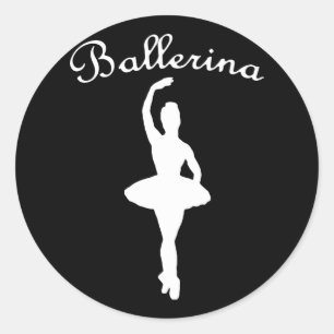 Ballerina Silhouette Classic Round Sticker