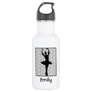 Ballerina Silhouette on a Heart Mandala Pattern 532 Ml Water Bottle
