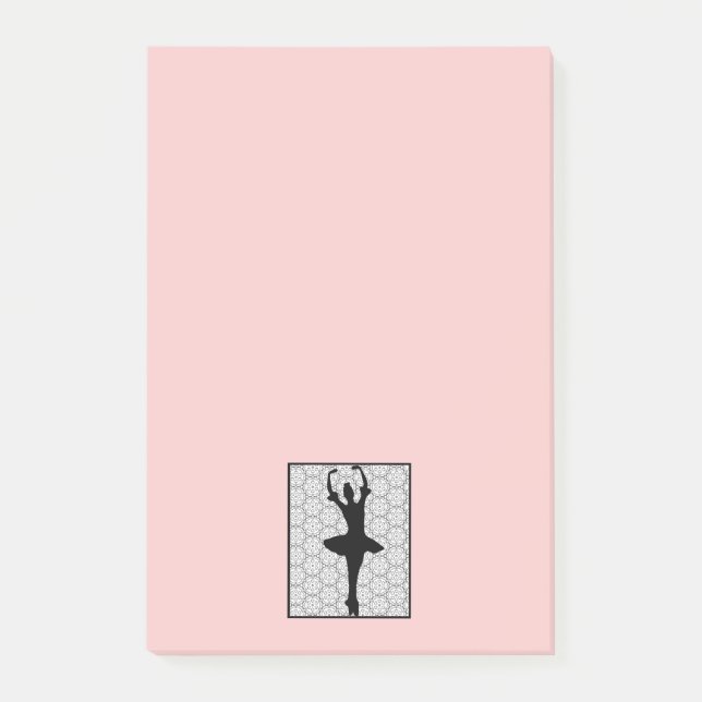 Ballerina Silhouette on a pale Pink bckground Post-it Notes (Front)