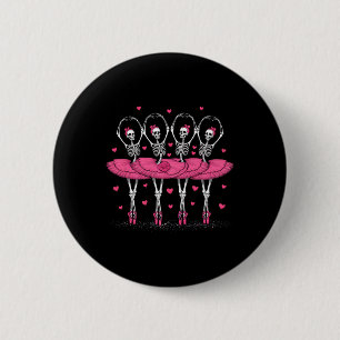 Ballerina Skeleton Dance Funny Halloween Ballet 6 Cm Round Badge