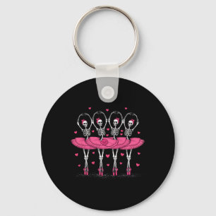 Ballerina Skeleton Dance Funny Halloween Ballet  Key Ring