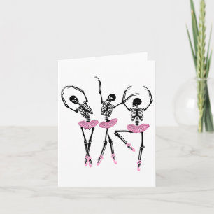 Ballerina Skeletons Dancing Halloween Ballerina Sk Card