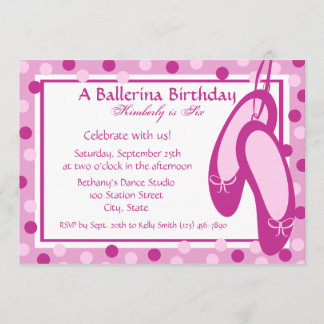 Ballerina Slippers/ Birthday Invitation