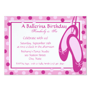 Ballerina Slippers/ Birthday Invitation