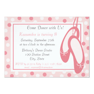 Ballerina Slippers Birthday Invitation