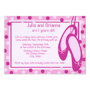 Ballerina Slippers/ Birthday Invitation