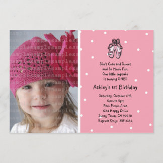 Ballerina Slippers Photo Invitation or Thank You