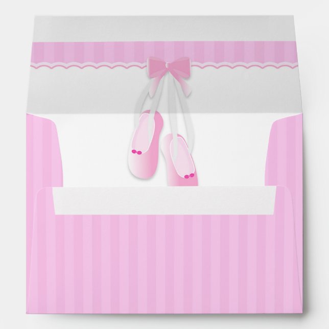 Ballerina Slippers Pink Ballet Party Envelopes (Back (Bottom))