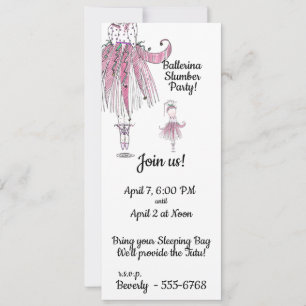Ballerina Slumber Party Invitation