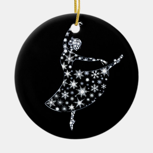 Ballerina Snowflake Ballet Costume Winter Dance Gi Ceramic Ornament (Front)