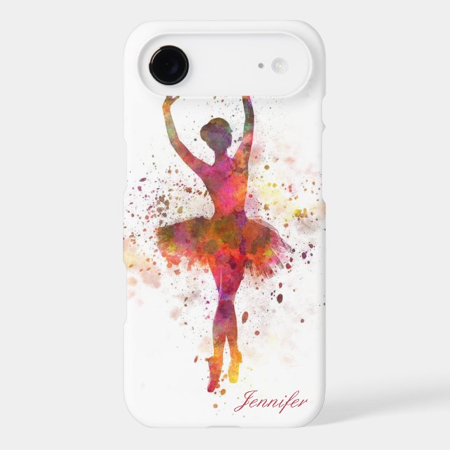Ballerina Splatter Art Personalised Name | Ballet Case-Mate iPhone Case (Back)