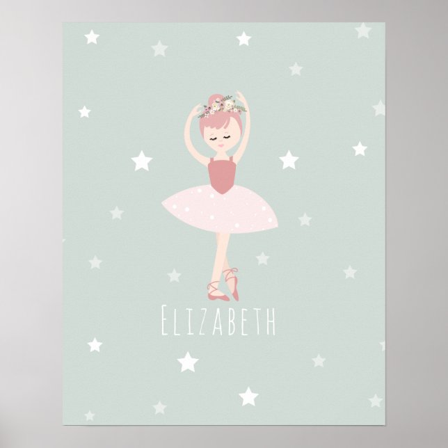 Ballerina Stars Baby Girl Nursery Poster (Front)