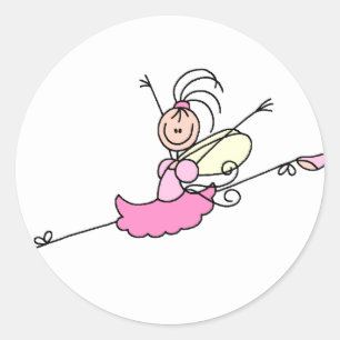 Ballerina Stick Figure Angel Sticker