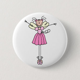 Ballerina Stick Figure Button