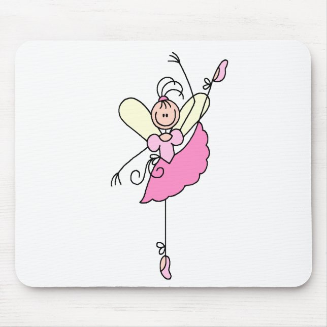 Ballerina Stick Figure Five Mousepad (Front)