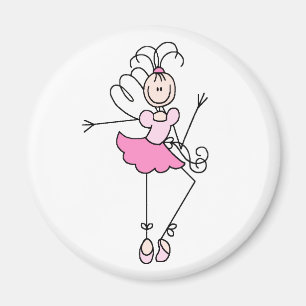 Ballerina Stick Figure Four Magnet