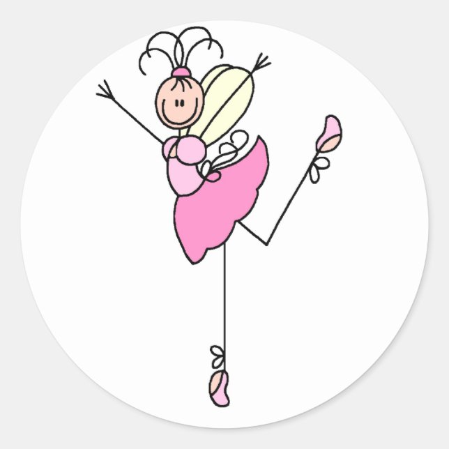 Ballerina Stick Figure Sticker (Front)