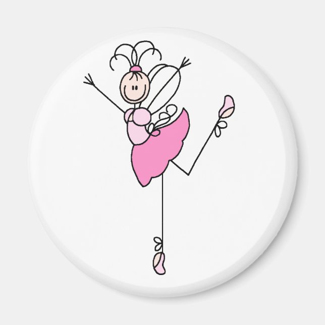 Ballerina Stick Figure Three Magnet (Front)