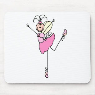 Ballerina Stick Figure Three Mousepad
