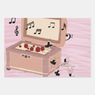 Ballerina Symphony in a Box - Ballerina Art Wrapping Paper Sheet