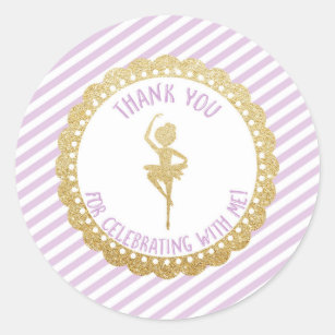 Ballerina Thank You Favor Stickers