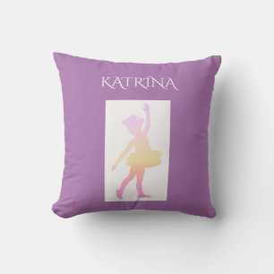 Ballerina throw pillow. Personalised name. Cushion