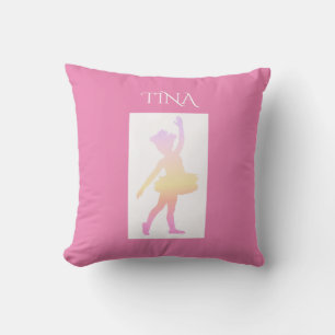 Ballerina throw pillow. Personalised name. Cushion