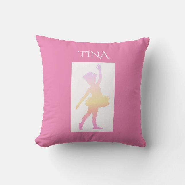Ballerina throw pillow. Personalised name. Cushion (Front)