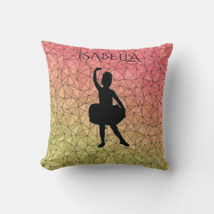 Ballerina throw pillow with personalised name.