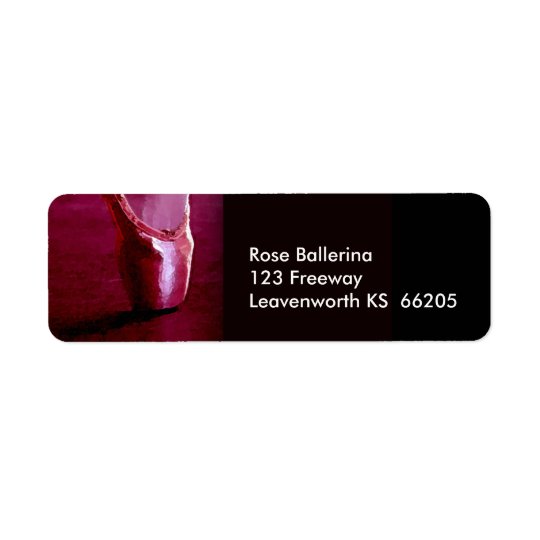 Ballerina Toe Shoe designer label Return Address Label