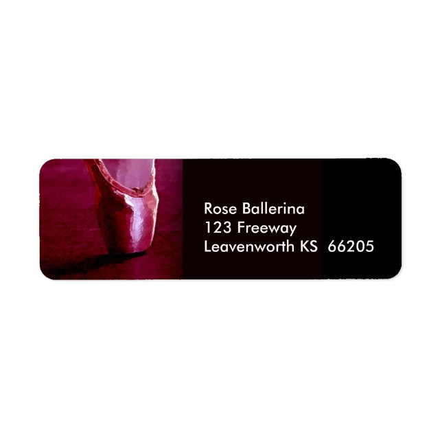 Ballerina Toe Shoe designer label Return Address Label (Front)