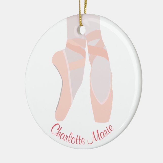 Ballerina Toe Shoes Personalised Ceramic Ornament (Left)