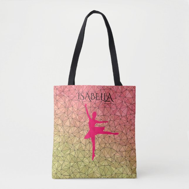 Ballerina tote bag with personalised name. (Front)