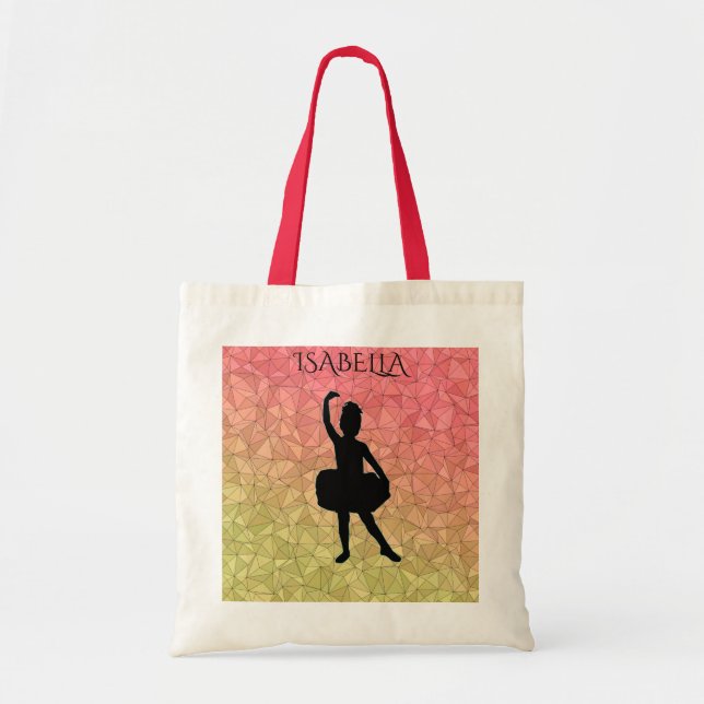 Ballerina tote with personalised name. (Front)