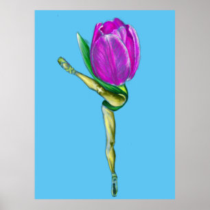 Ballerina Tulip Ballet Dance Poster - Painting