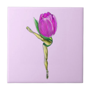 Ballerina Tulip Ballet Dancer Ceramic Tile