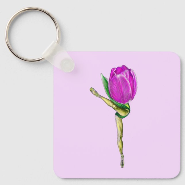 Ballerina Tulip Ballet Dancer Keychain (Front)