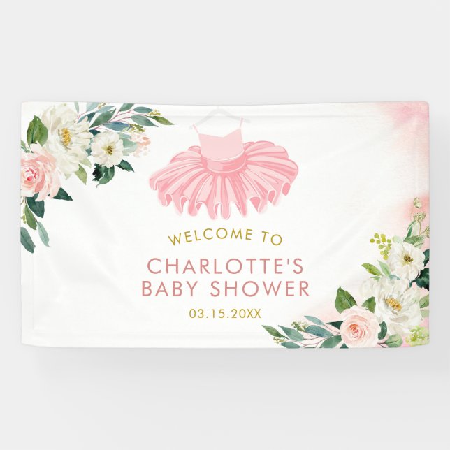 Ballerina Tutu Baby Shower Large Banner (Horizontal)