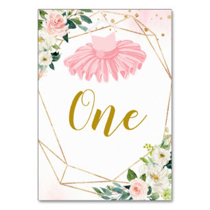 Ballerina Tutu Baby Shower Table Number