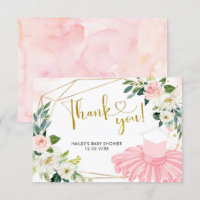 Ballerina Tutu Baby Shower Thank You Card