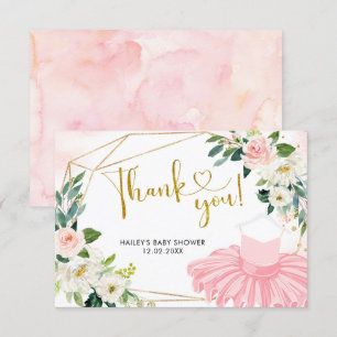 Ballerina Tutu Baby Shower Thank You Card
