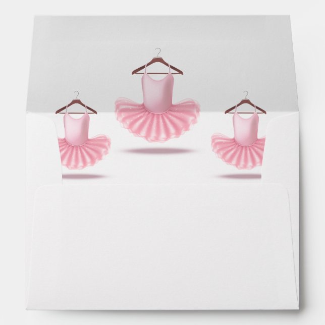Ballerina Tutu Ballet Pink Girly Elegant Pretty Envelope (Back (Bottom))