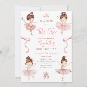 Ballerina Tutu Cute Pink Ballet Girl Birthday  Invitation