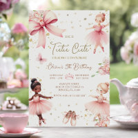 Ballerina Tutu Cute Pink Bow Birthday Invitation