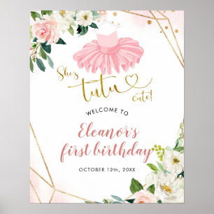 Ballerina Tutu First Birthday Welcome Sign