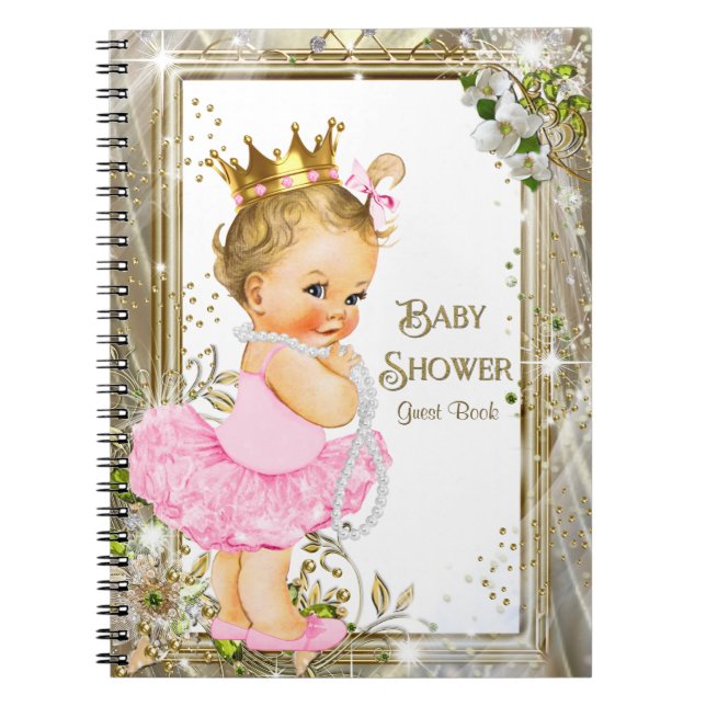 Ballerina Tutu Princess Baby Shower Guest Book (Front)
