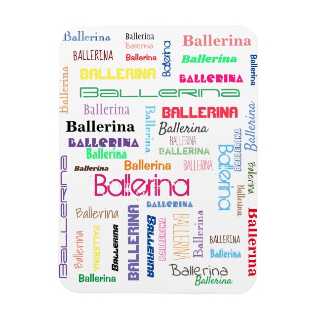 Ballerina Typography Flexible Photo Magnet (Vertical)