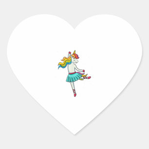 Ballerina Unicorn Dancing Ballet Dancer Tutu Dress Heart Sticker