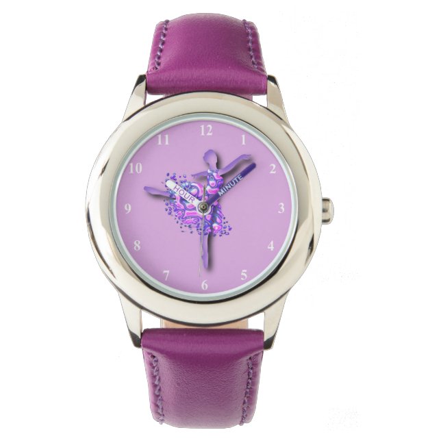 Ballerina Watch Ballet Dancer Woman - Purple (Front)