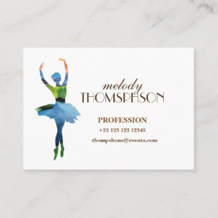Ballerina Watercolor art Business Card